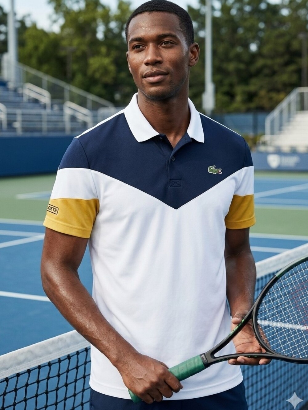 LACOSTE SPORT Chevron Colorblock Ultra-Dry Tennis/Pickleball Polo Shirt Size XL